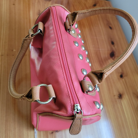 Studded Pink Satchel - Picture 3 of 11